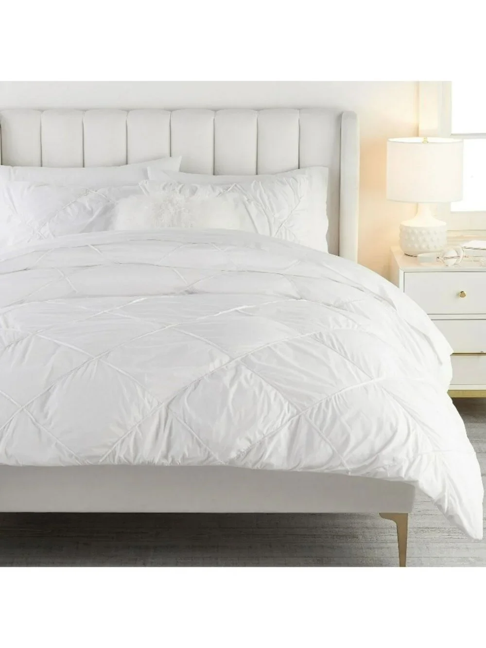 Pottery Barn Diamond Dream Duvet Cover White Full-Queen New NWT